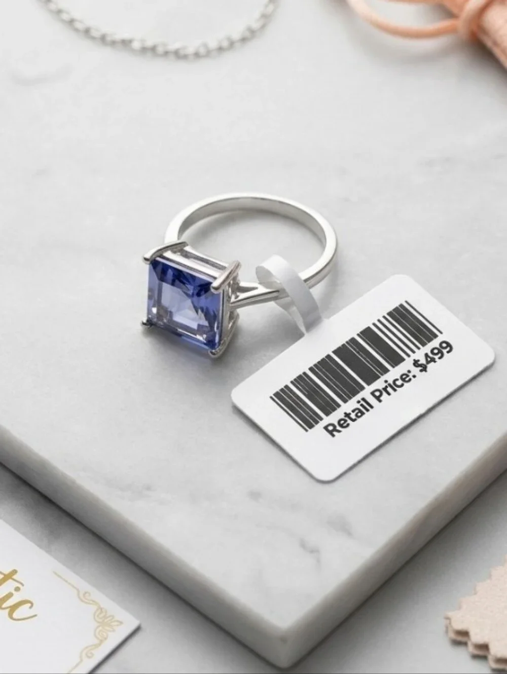🔹Natural Starry Blue Quartz Statement Ring 925 Sterling Silver Adjustable🔹$499